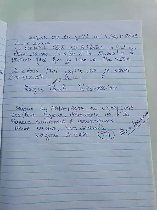 Visitors Book of Le LuXiA