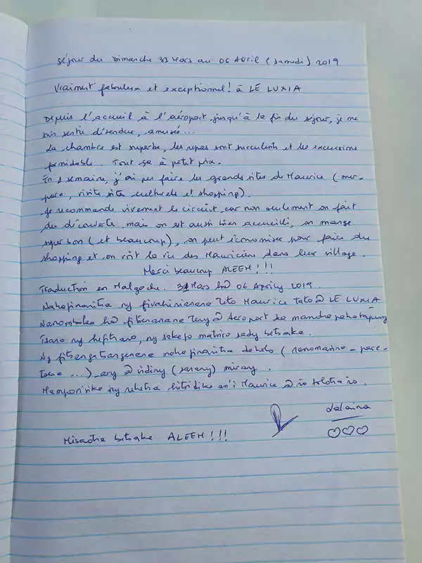 Visitors Book of Le LuXiA