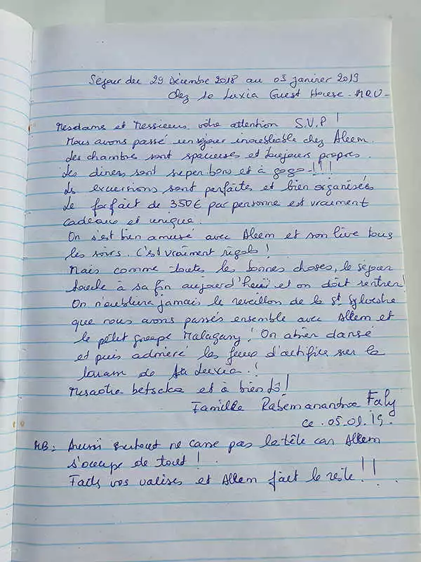 Visitors Book of Le LuXiA