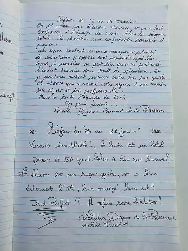 Visitors Book of Le LuXiA